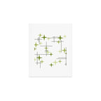 Mid Century Modern Stars Chartreuse Green Art Print Gallery Image 1