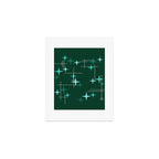 Mid Century Modern Stars Deep Sea Green Art Print Gallery Image 1