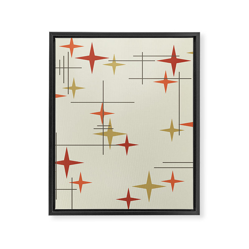 Mid Century Modern Stars Framed Canvas Print Gallery Image 8
