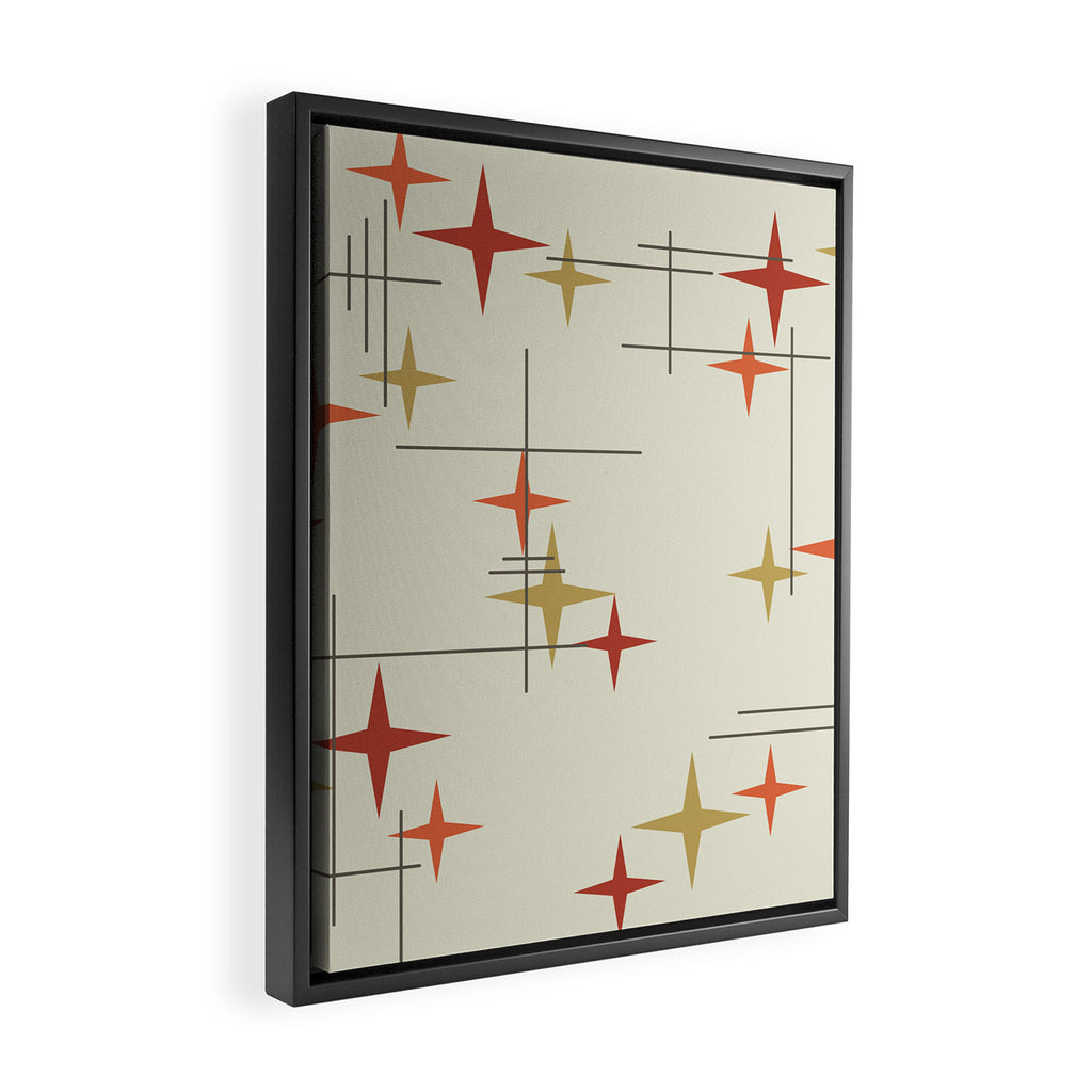 Mid Century Modern Stars Framed Canvas Print Gallery Image 2