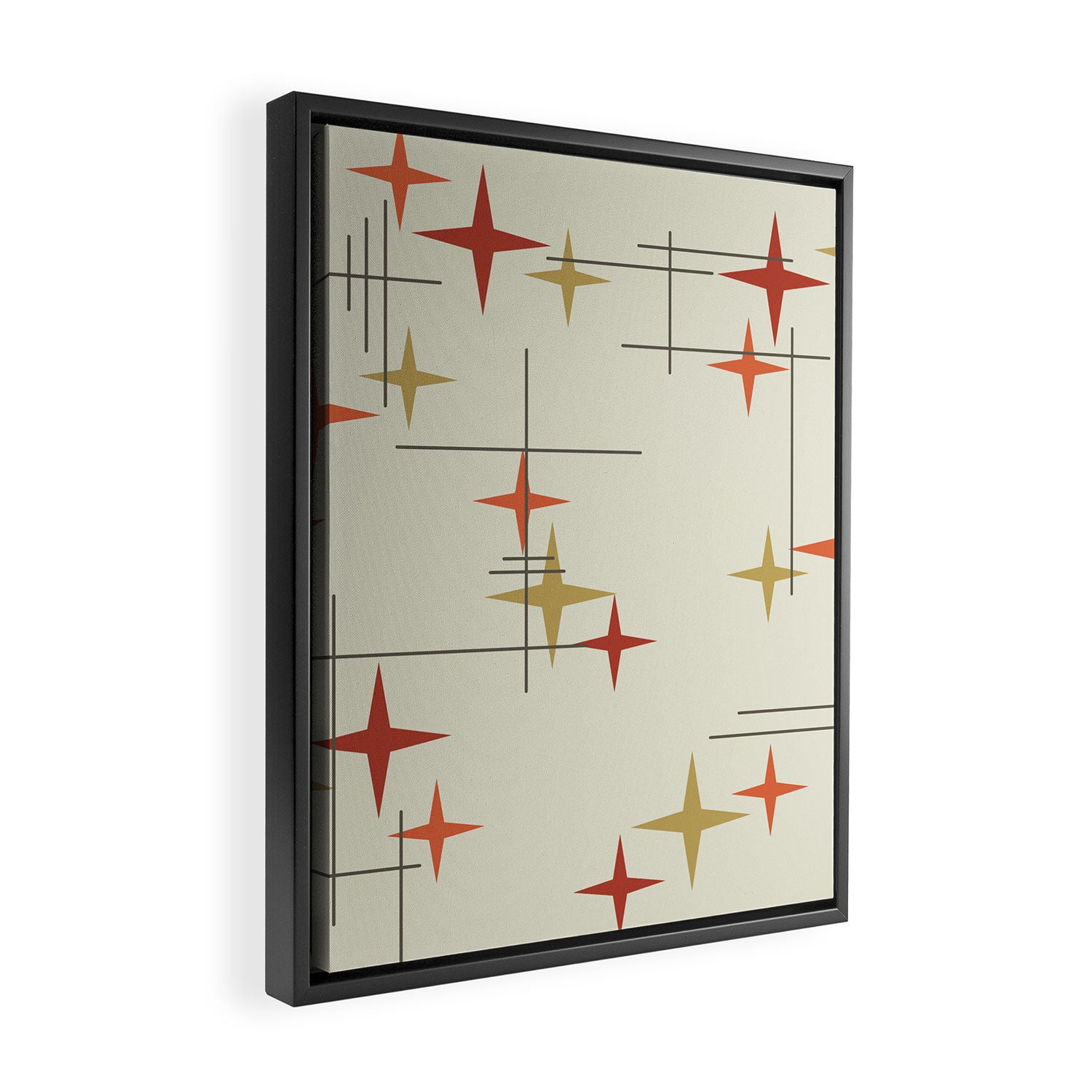 Mid Century Modern Stars Framed Canvas Print Gallery Image 2