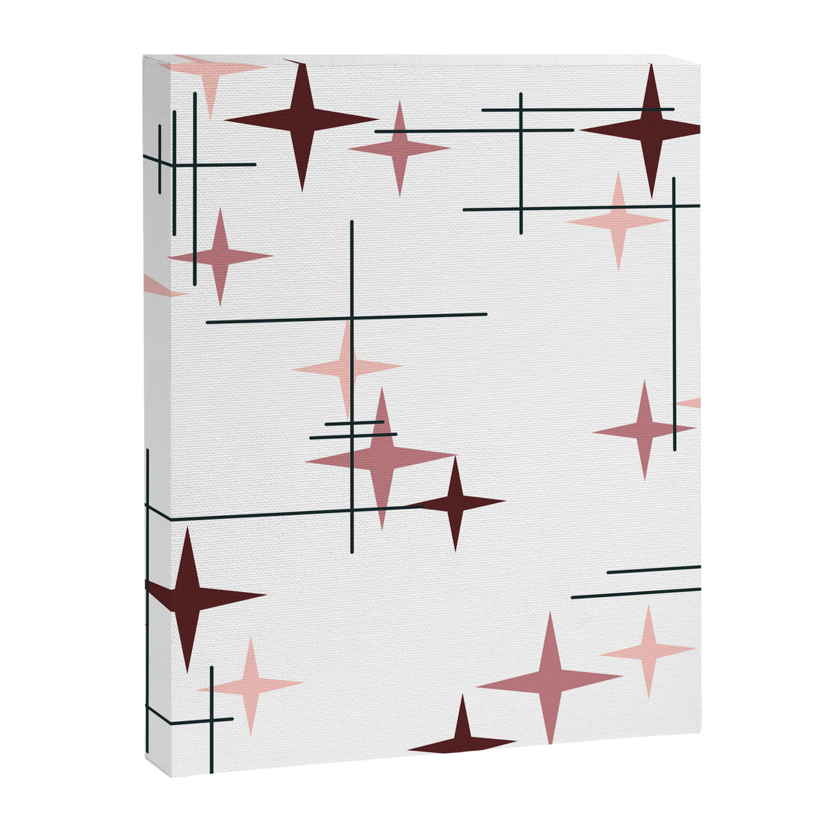 Mid Century Modern Stars (Pink) Canvas Print Gallery Image 8