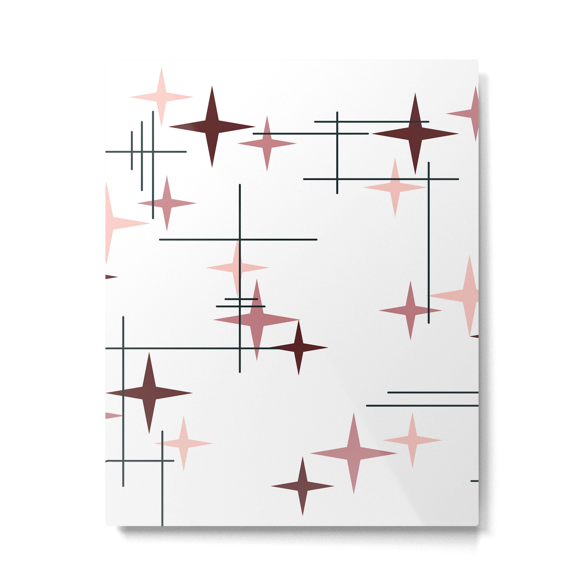 Mid Century Modern Stars (Pink) Metal Print Gallery Image 6