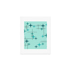 Mid Century Modern Stars Turquoise Art Print Gallery Image 1