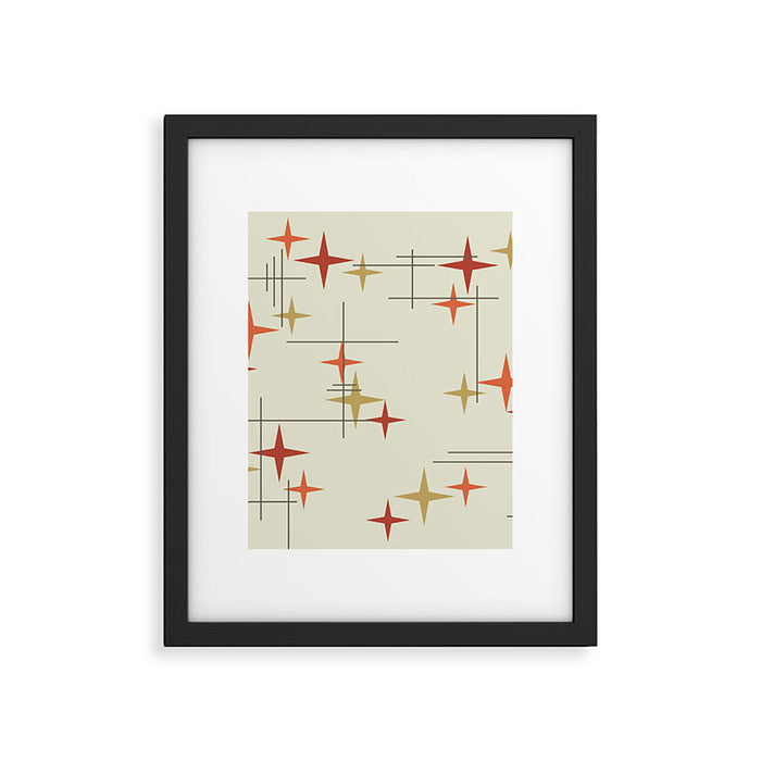 Mid Century Modern Stars Framed Art Print Gallery Image 1