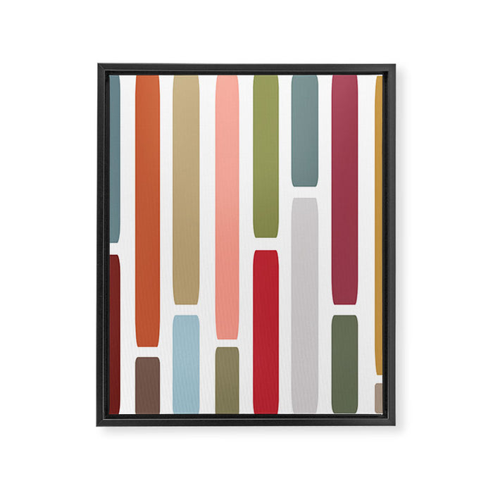 Mid Century Modern Stripes Framed Canvas Print Gallery Image 1