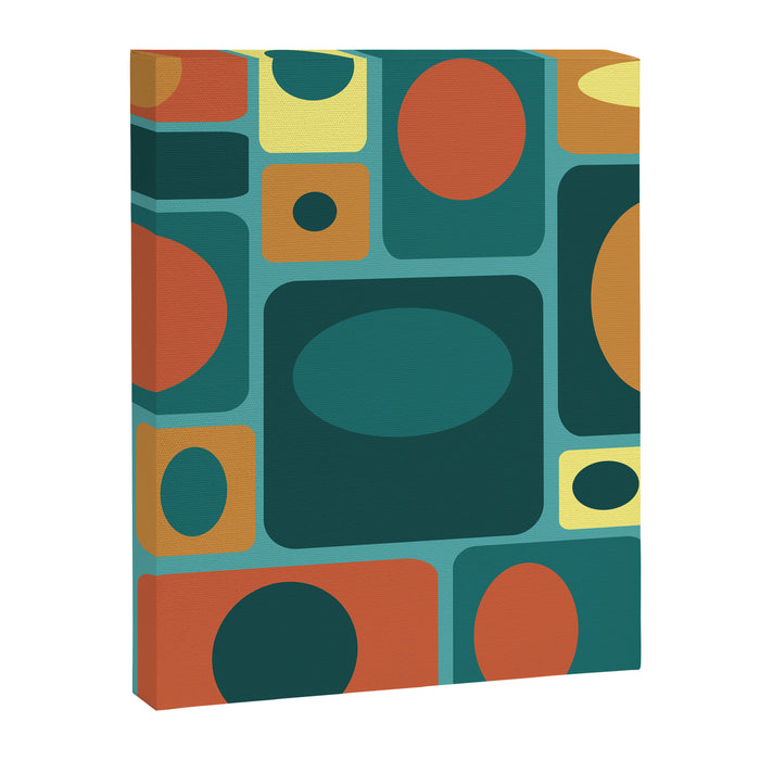 Mid Century Modern Turquoise Rectangles Canvas Print Gallery Image 1