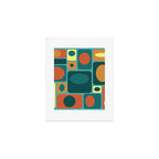 Mid Century Modern Turquoise Rectangles Art Print Gallery Image 1