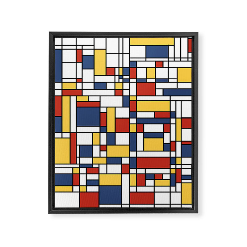 Mondrian De Stijl Pattern Framed Canvas Print Gallery Image 8