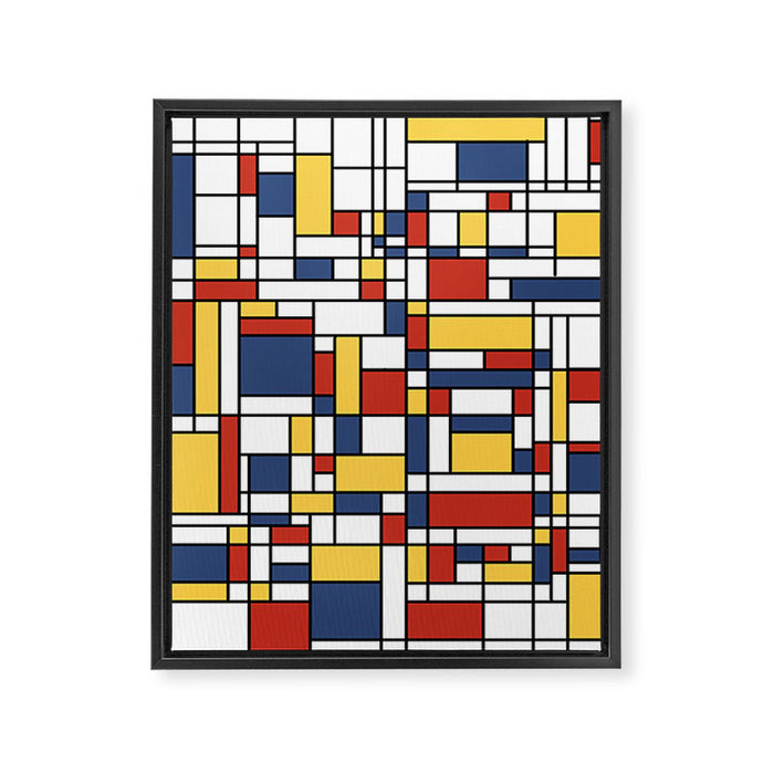 Mondrian De Stijl Pattern Framed Canvas Print Gallery Image 1