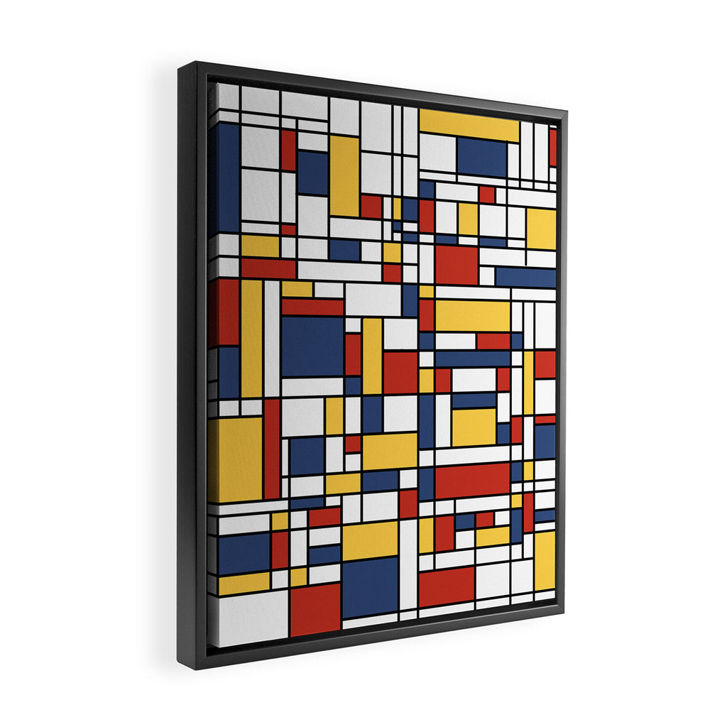 Mondrian De Stijl Pattern Framed Canvas Print Gallery Image 2