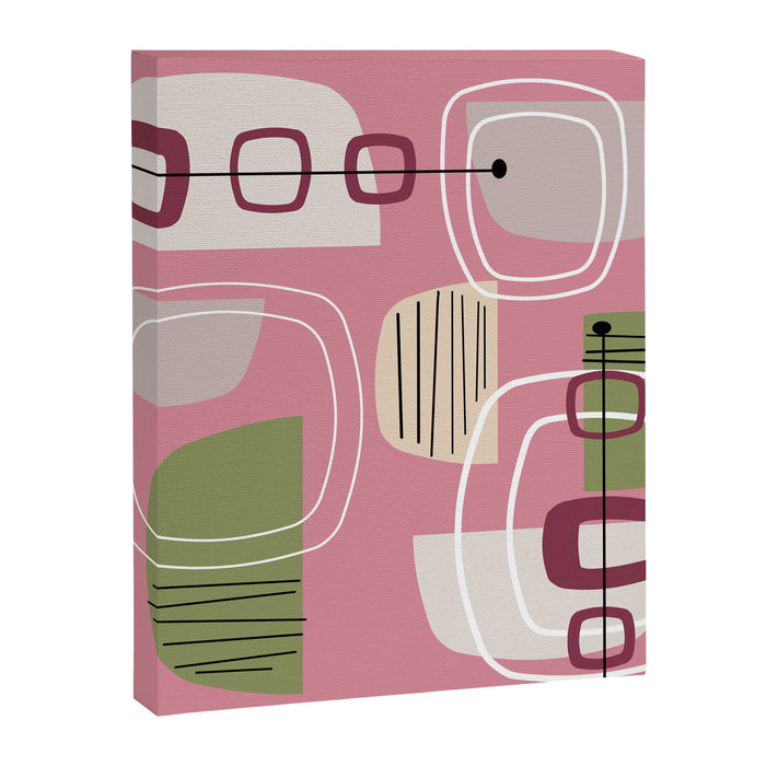 Pink Mid Century Modern Canvas Print Gallery Image 1