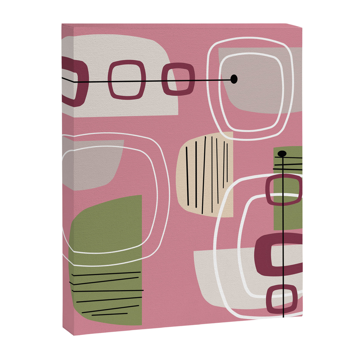 Pink Mid Century Modern Canvas Print Gallery Image 8