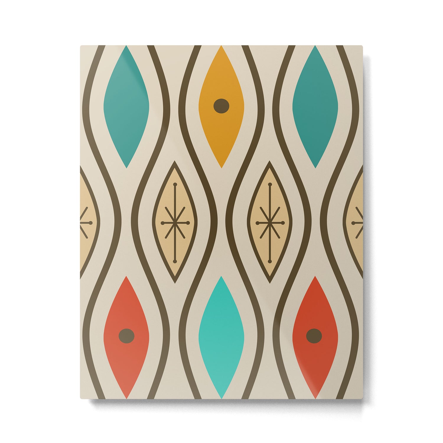 Retro Mid Century Modern Wavy Lines Colorful Metal Print Gallery Image 6