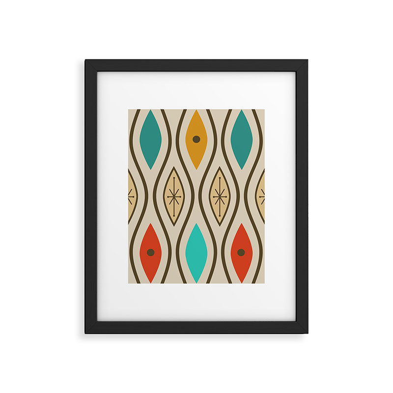Retro Mid Century Modern Wavy Lines Colorful Framed Art Print Gallery Image 6