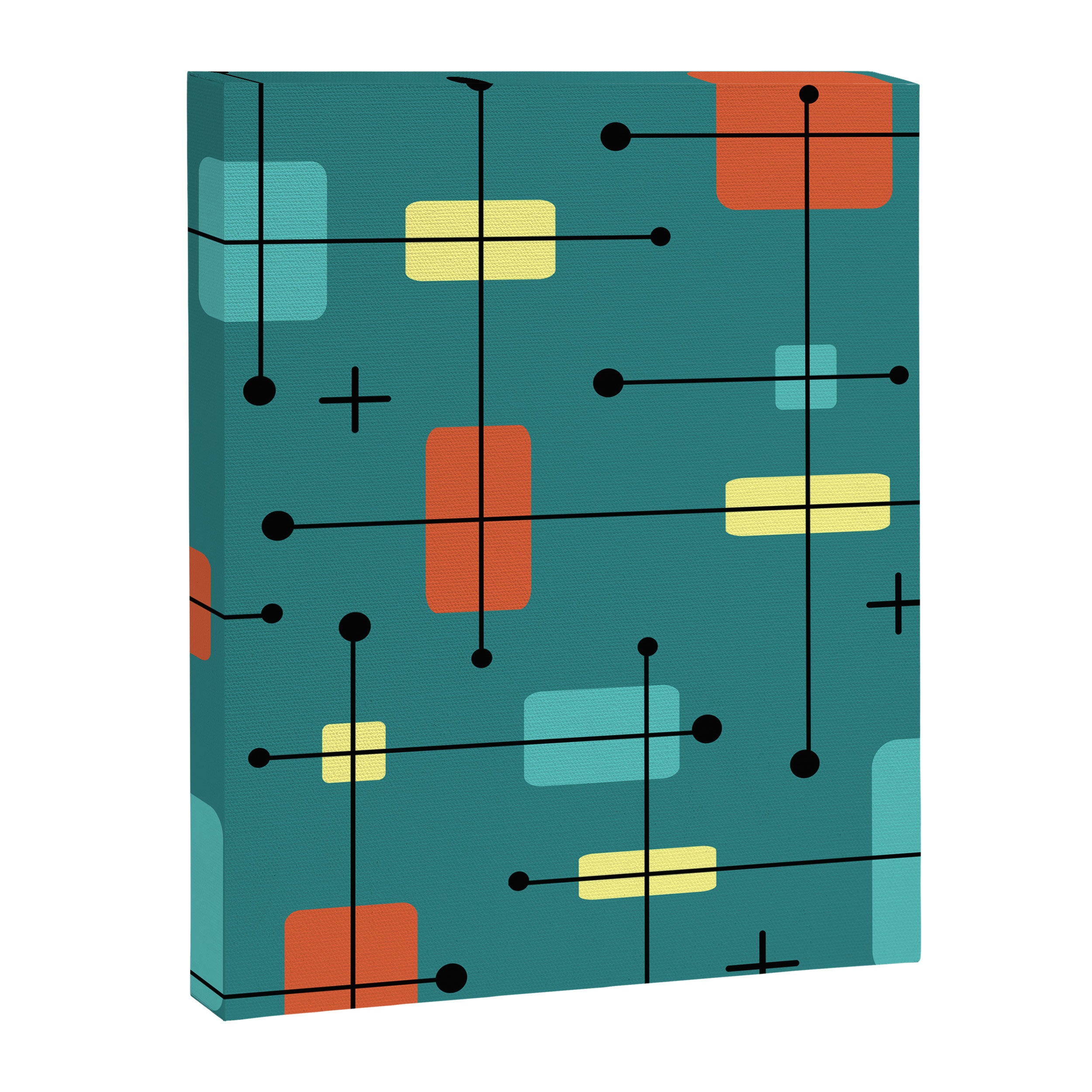 Rounded Rectangles Squares Teal Canvas Print Gallery Image 8
