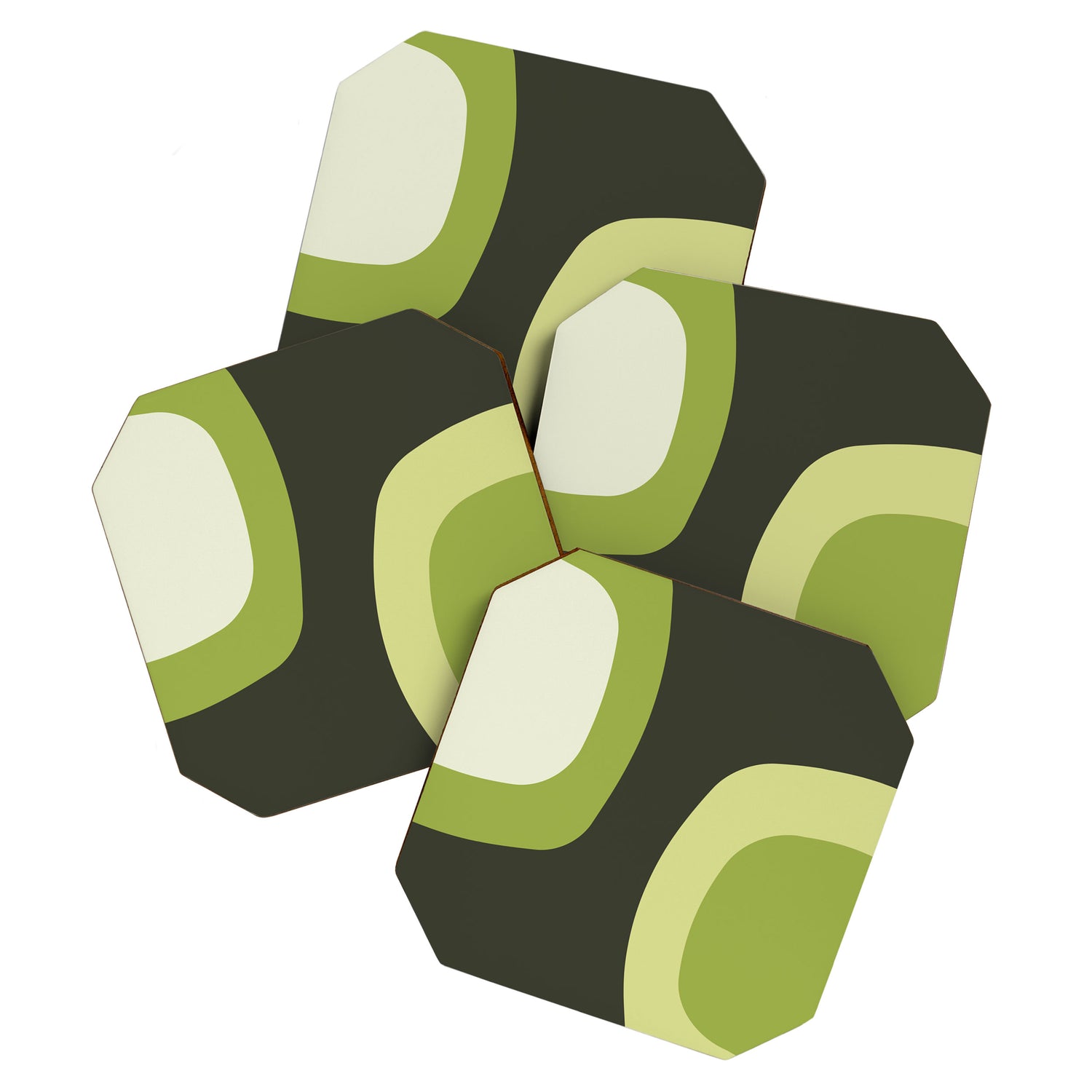 Scandinavian Minimalist Art Chartreuse Coaster Gallery Image 1