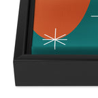 Turquoise Mid Century Modern Framed Canvas Print Gallery Image 3