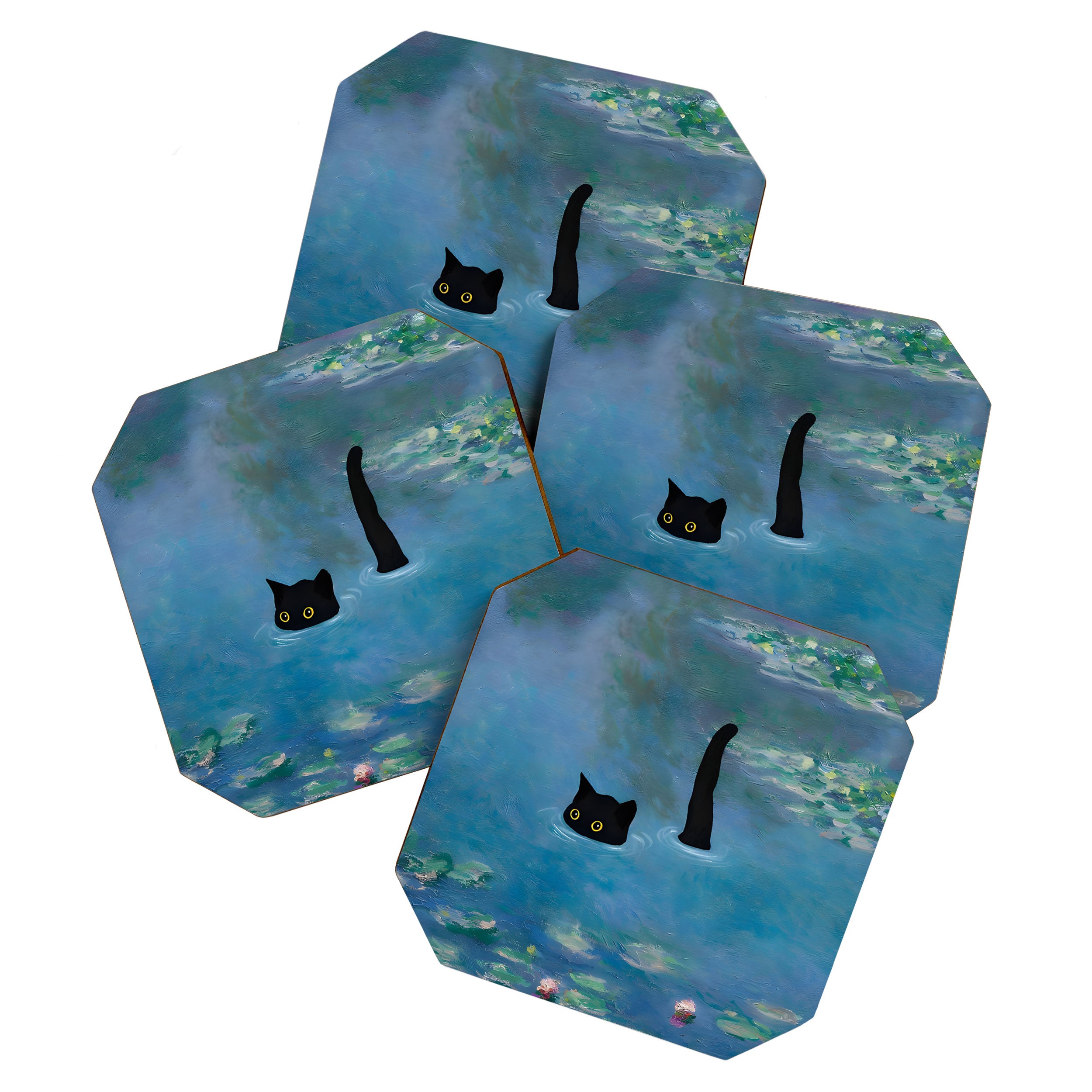 Cat Monet Waterlily Coaster Gallery Image 1