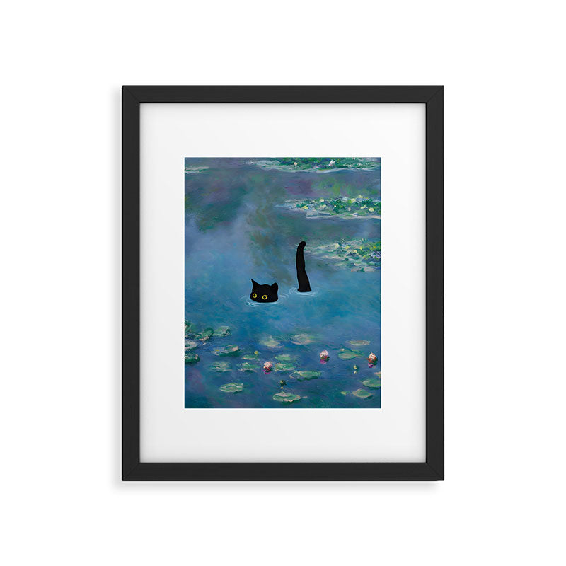 Cat Monet Waterlily Framed Art Print Gallery Image 5
