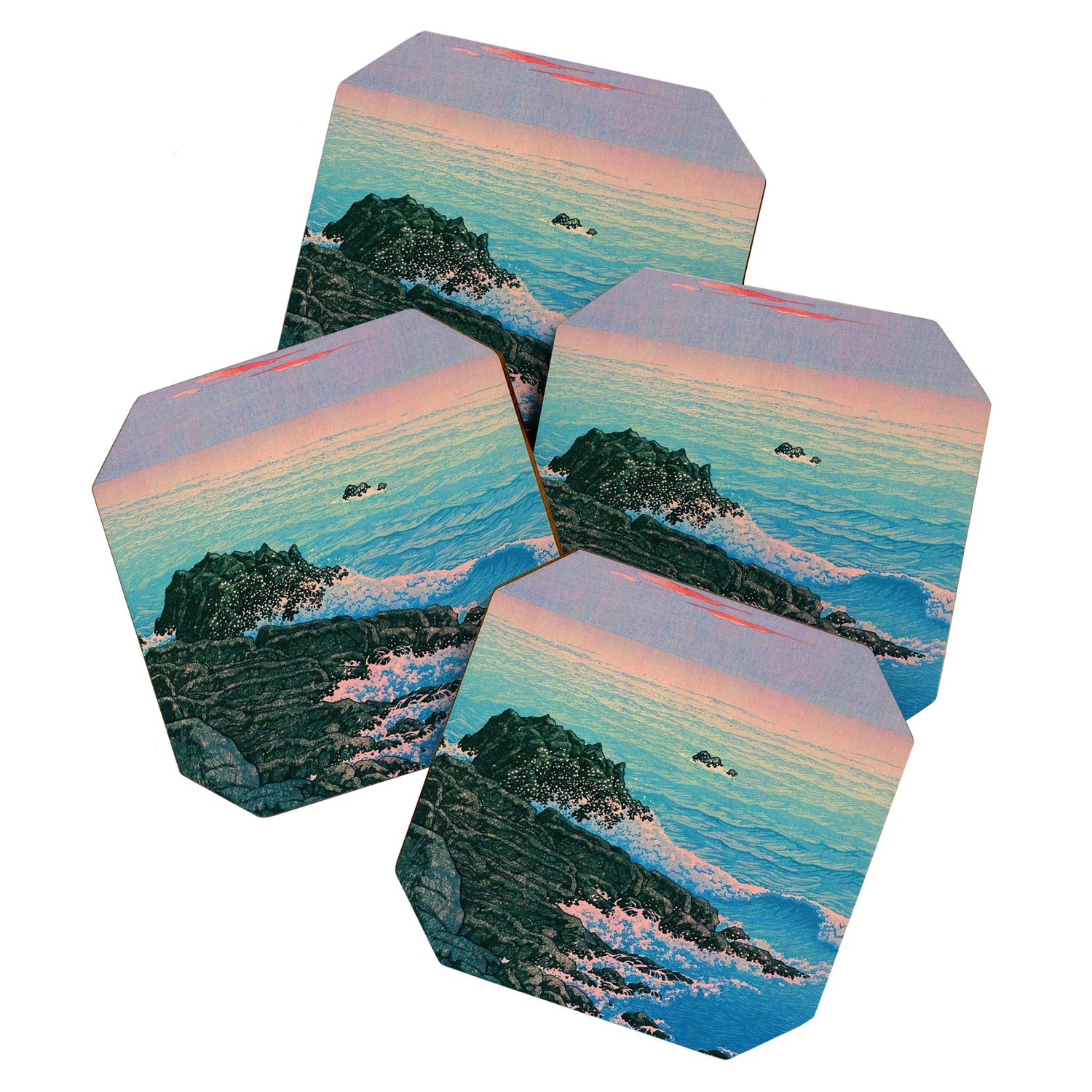 Morning of Cape Inubo by Kawase Hasui Coaster Gallery Image 1