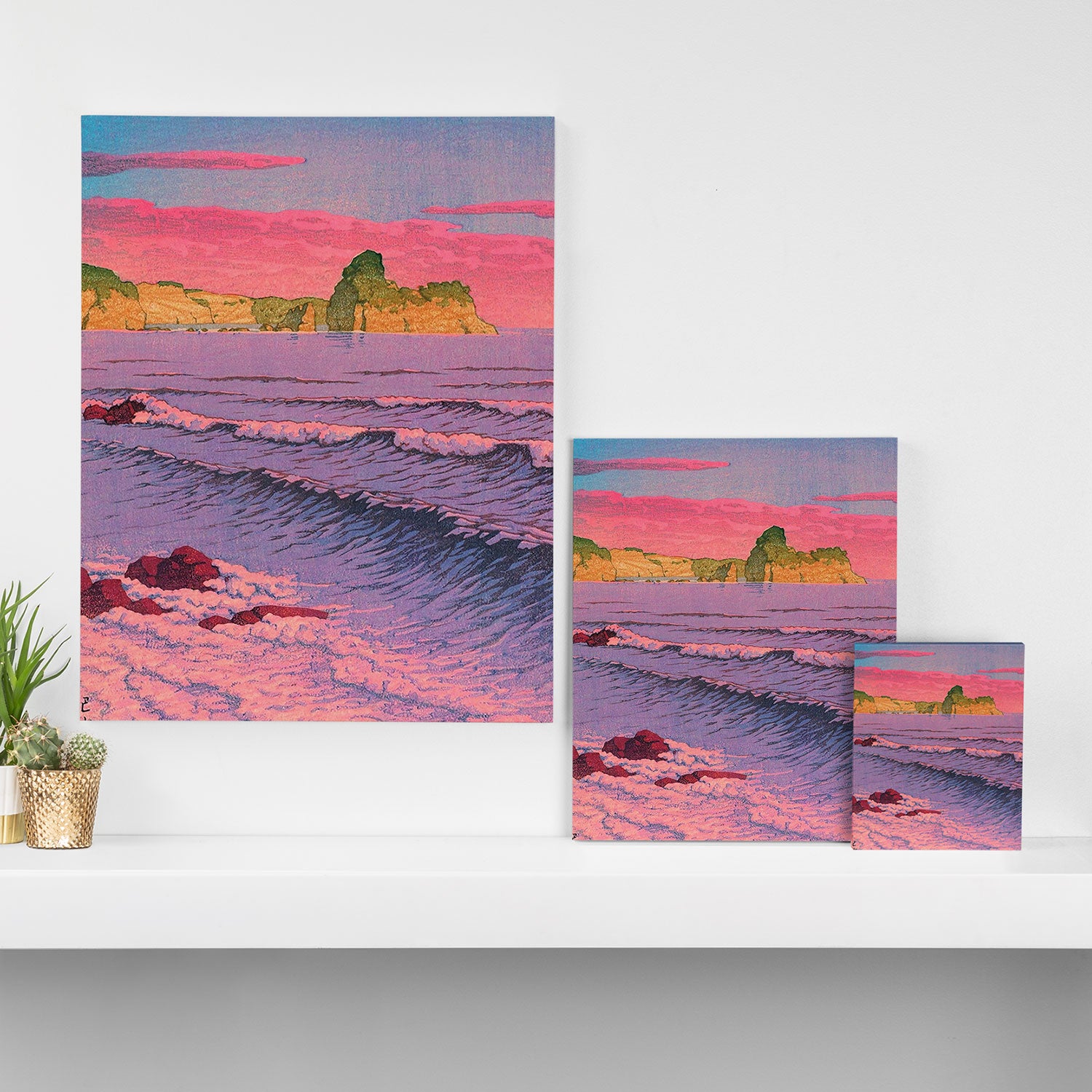 Morning Sea at Shiribeshi by Kawase Hasui Canvas Print Gallery Image 3