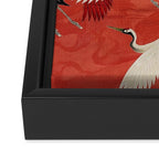 Red Cranesin Kimono Framed Canvas Print Gallery Image 3