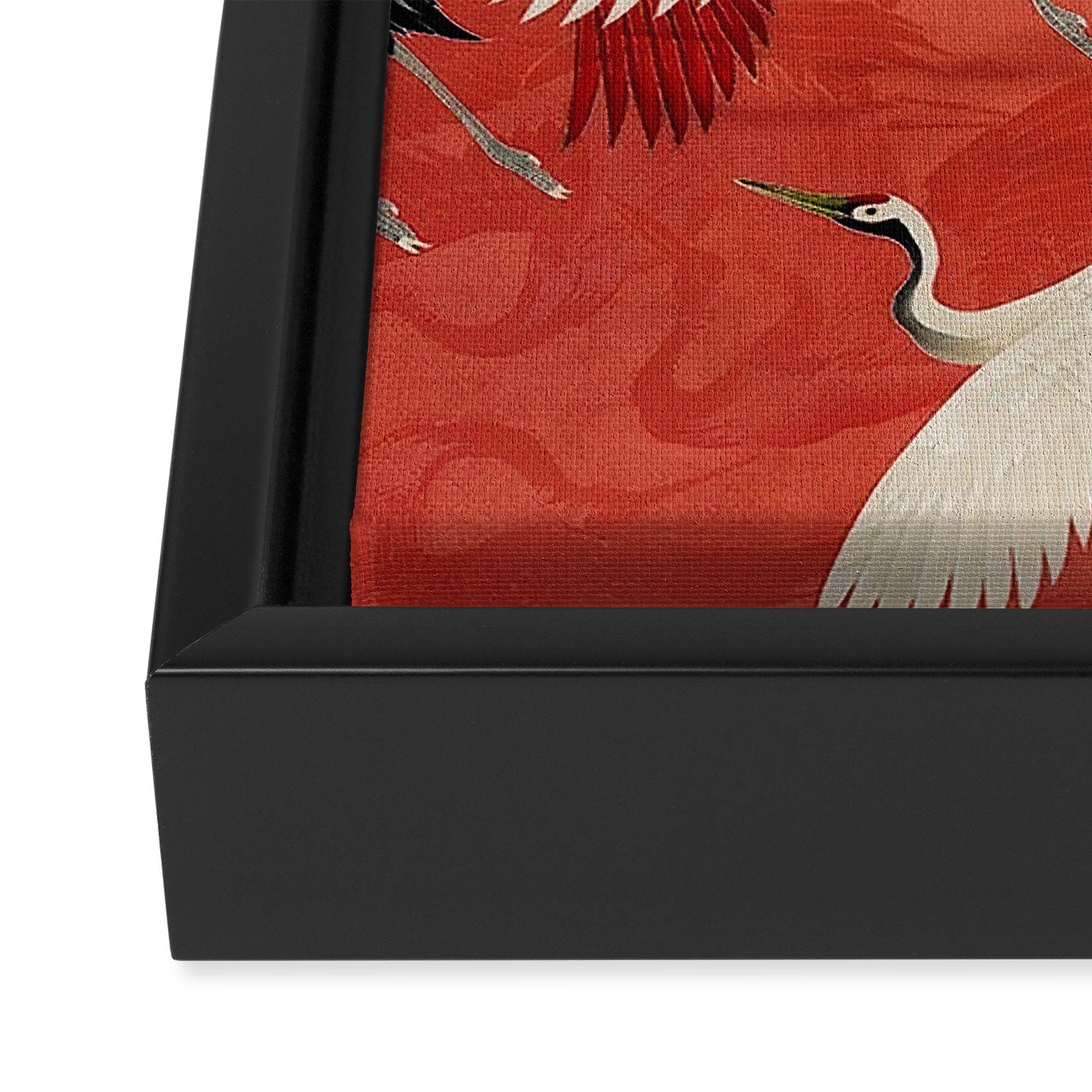 Red Cranesin Kimono Framed Canvas Print Gallery Image 3