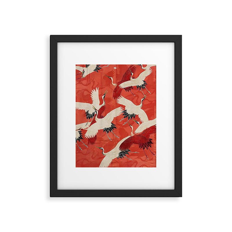 Red Cranesin Kimono Framed Art Print Gallery Image 5