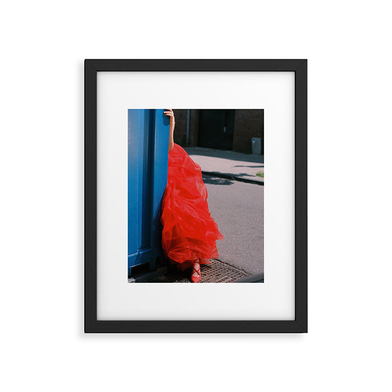 Red Dress and Shoes Peek | Fashion Editorial Framed Art Print Gallery Image 5
