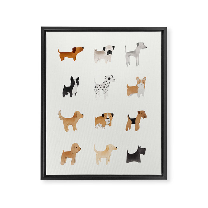 Lots of Cute Doggos Framed Canvas Print Gallery Image 1
