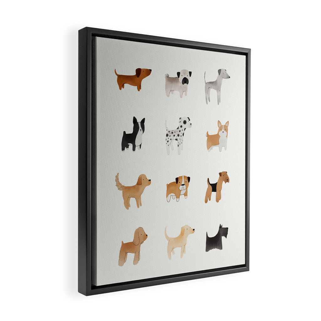 Lots of Cute Doggos Framed Canvas Print Gallery Image 2