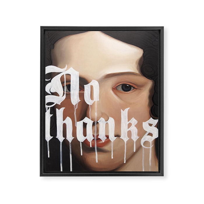 No Thanks Framed Canvas Print Gallery Image 1