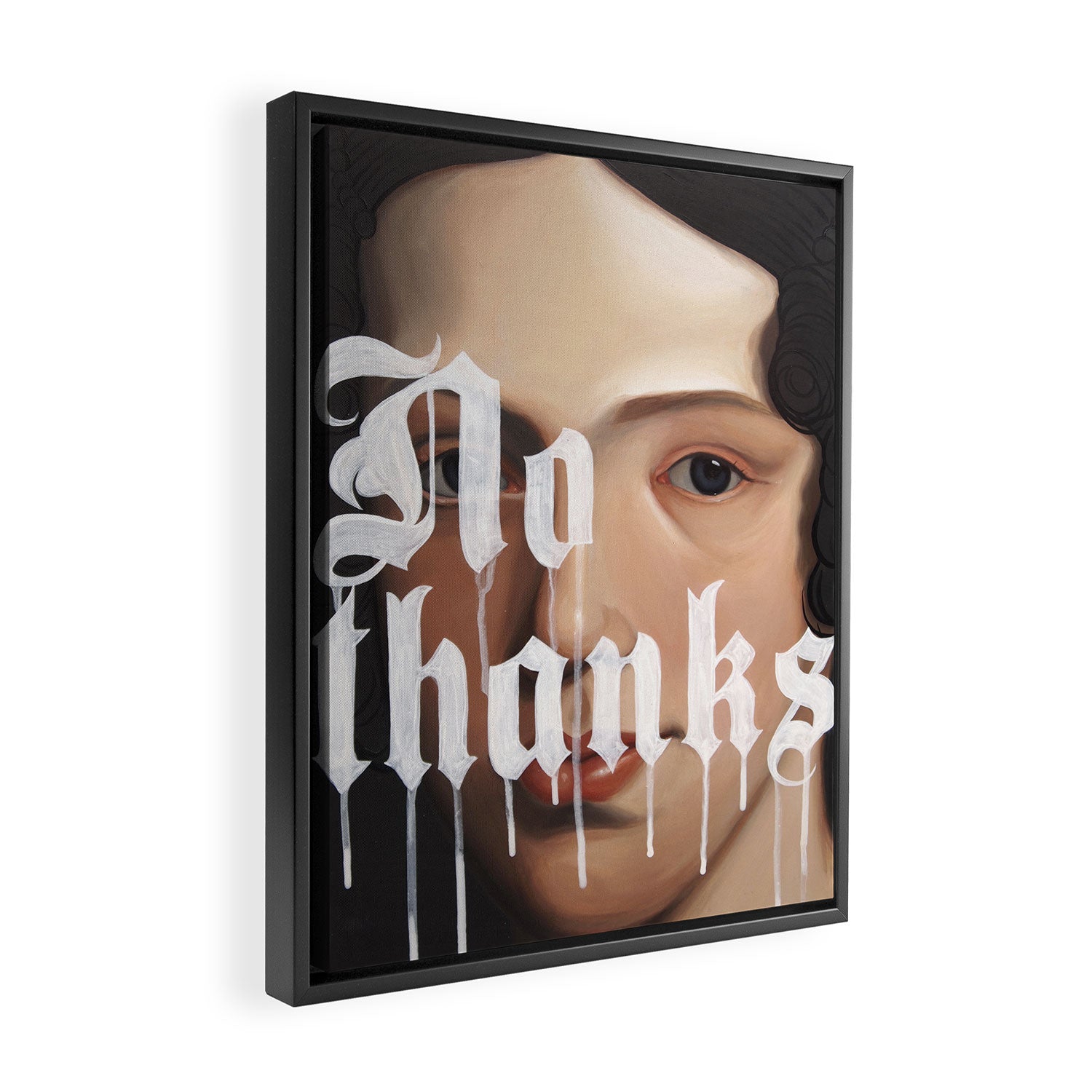 No Thanks Framed Canvas Print Gallery Image 2