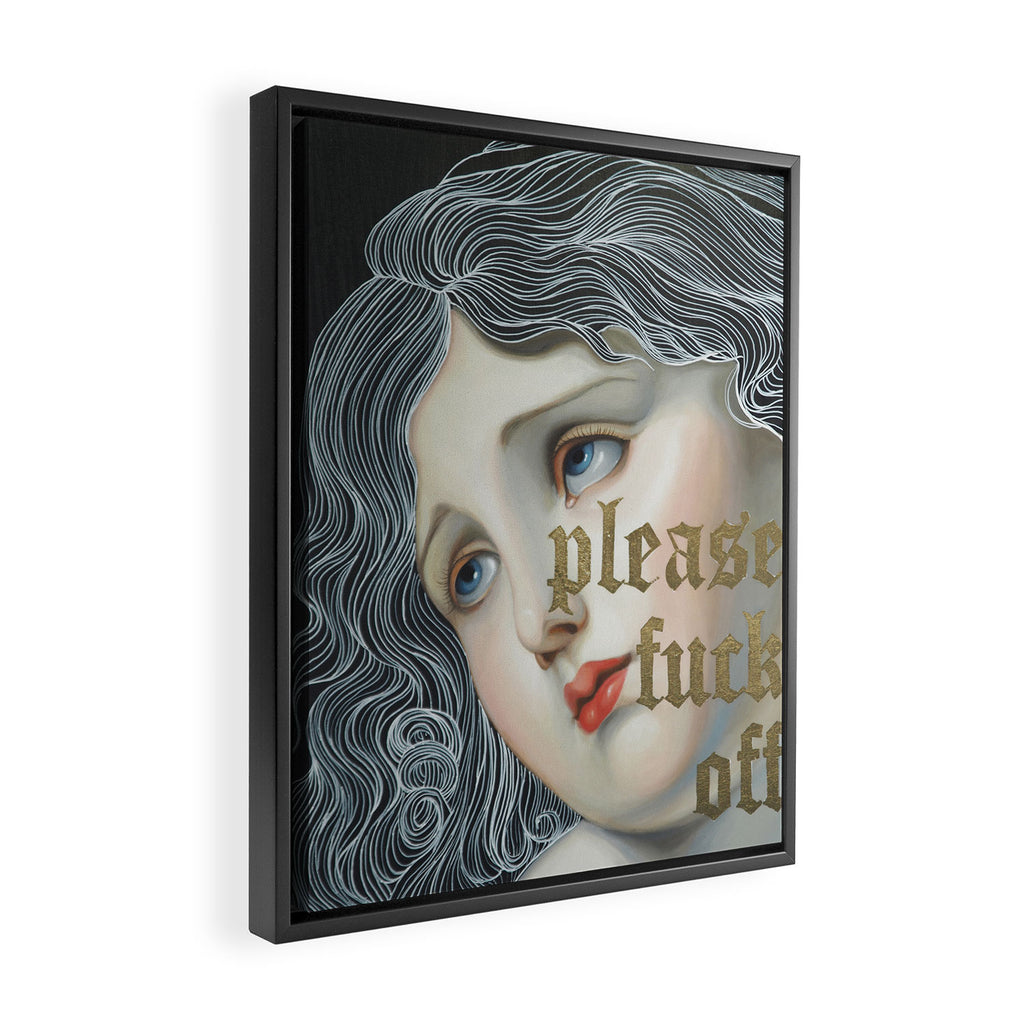 Please, Fuck Off Framed Canvas Print Gallery Image 2