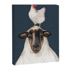 Chicken and Sheep Navy  Canvas Print Gallery Image 6