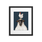 Chicken and Sheep Navy  Framed Art Print Gallery Image 5