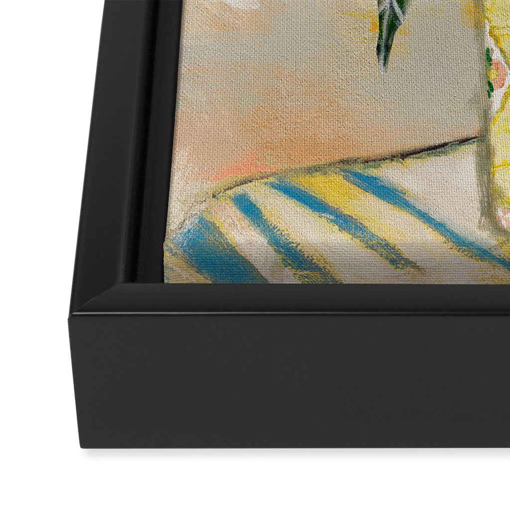 Modern Plant with Yellow Vase  Framed Canvas Print Gallery Image 3