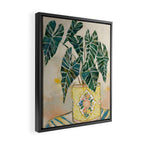 Modern Plant with Yellow Vase  Framed Canvas Print Gallery Image 2