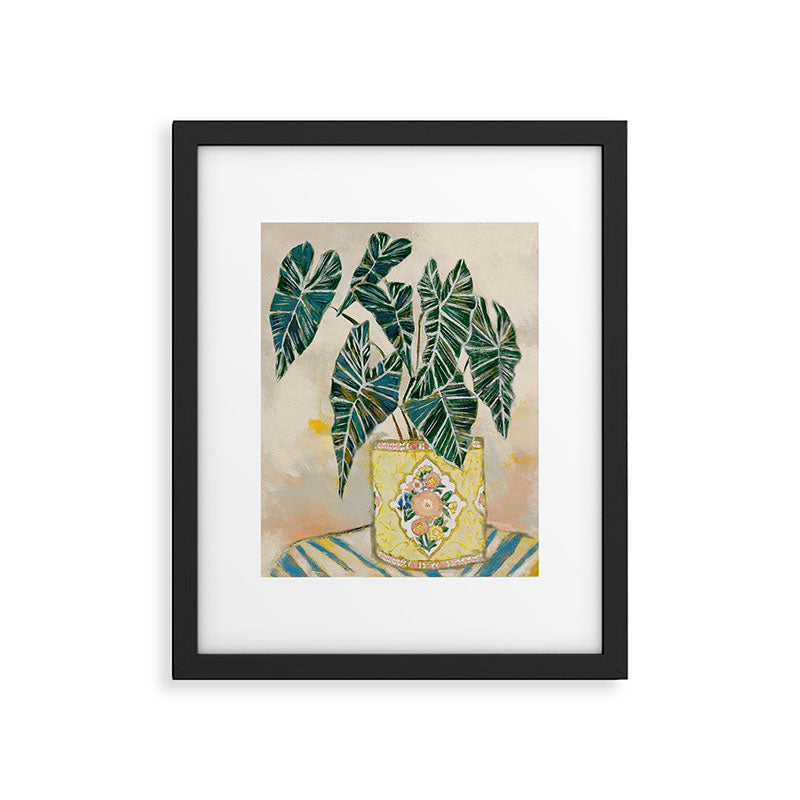 Modern Plant with Yellow Vase  Framed Art Print Gallery Image 5