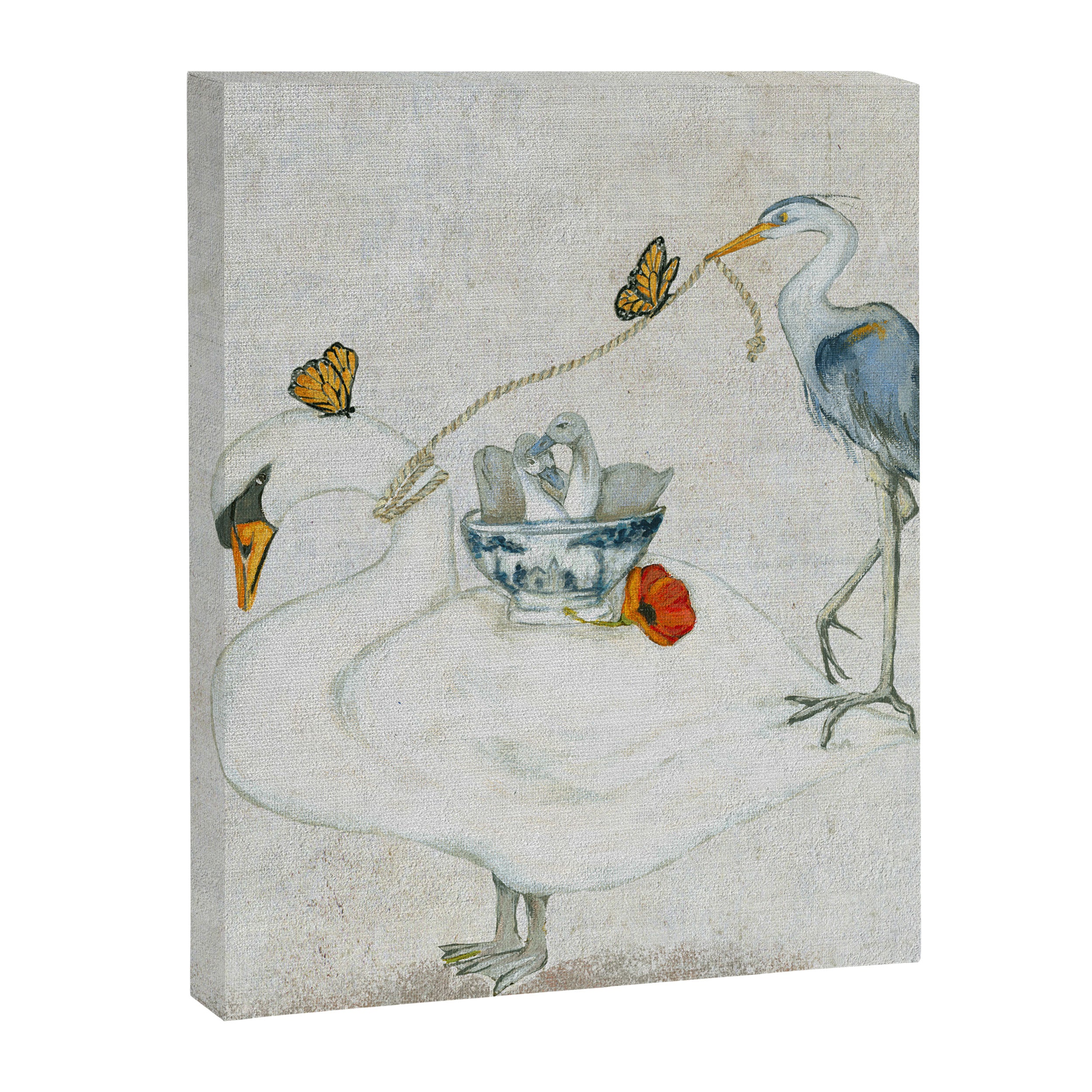 Swan and Heron  Canvas Print Gallery Image 6