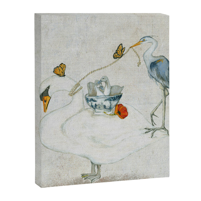 Swan and Heron  Canvas Print Gallery Image 1