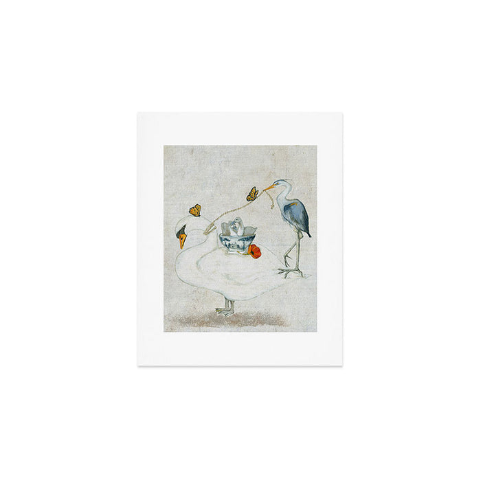Swan and Heron  Art Print Gallery Image 1