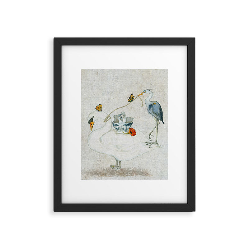 Swan and Heron  Framed Art Print Gallery Image 5