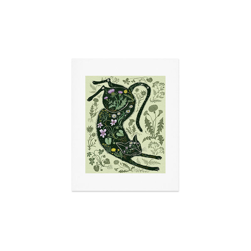 A Cat in the Wildflowers Art Print Gallery Image 1