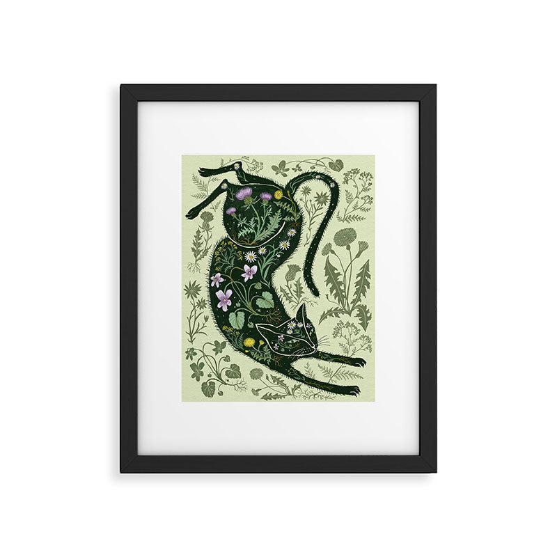 A Cat in the Wildflowers Framed Art Print Gallery Image 5