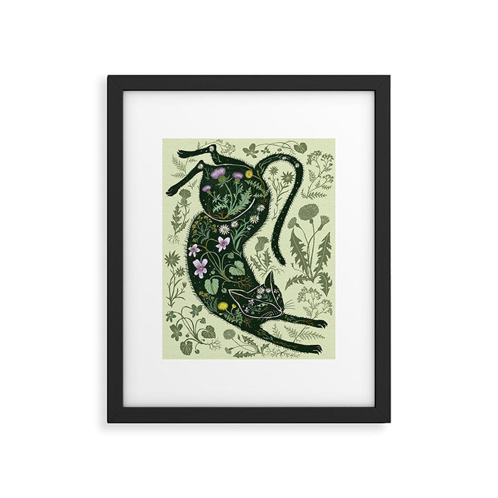 A Cat in the Wildflowers Framed Art Print Gallery Image 1