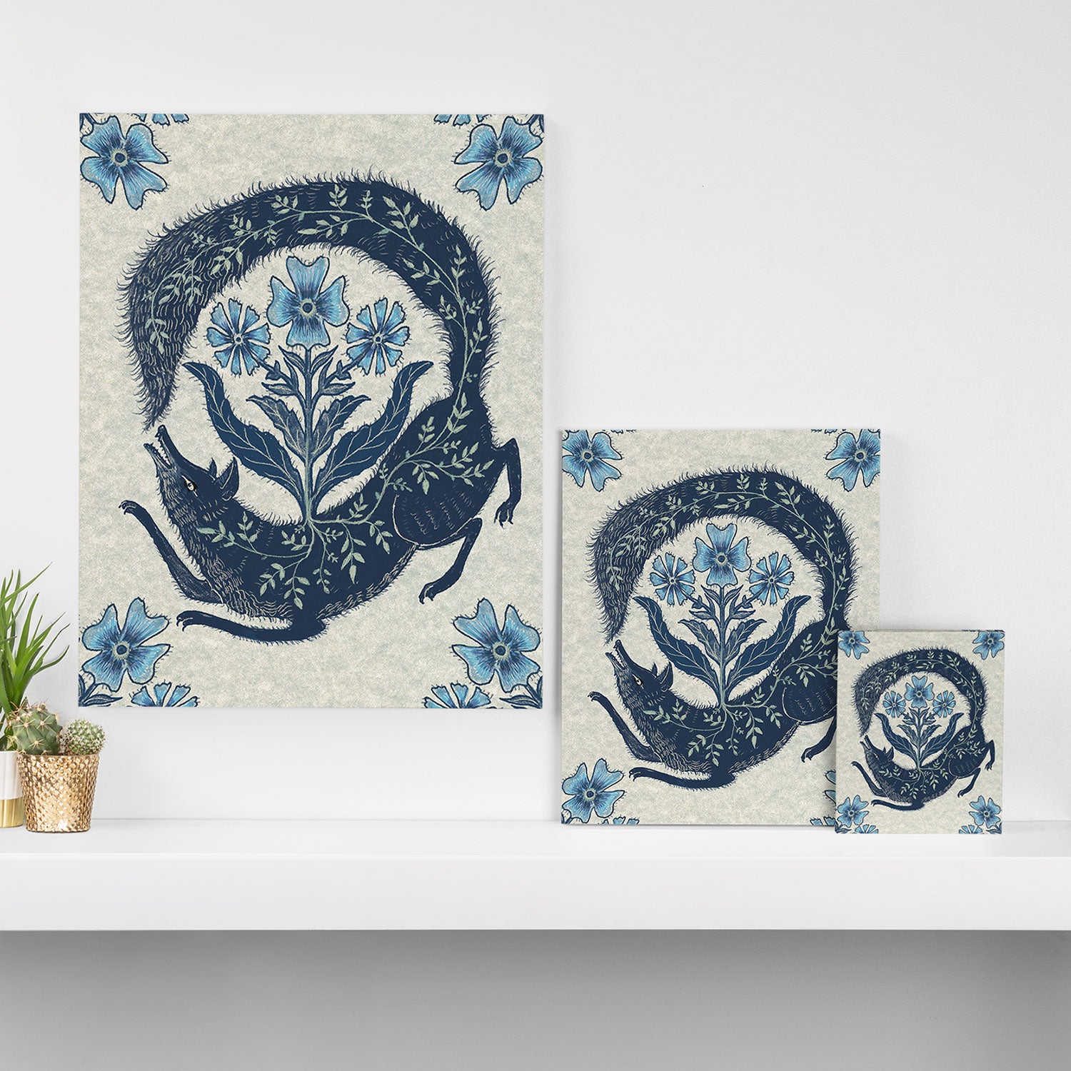 A Fox Chasing Its Tail Canvas Print Gallery Image 3