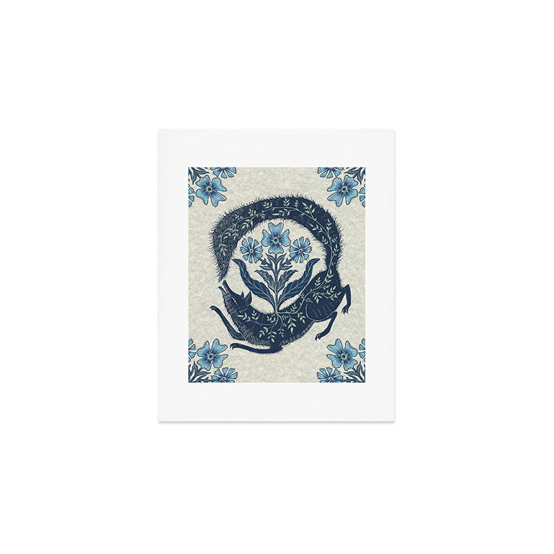 A Fox Chasing Its Tail Art Print Gallery Image 1