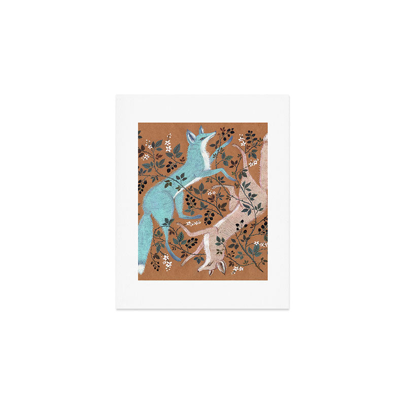Blackberry Foxes Art Print Gallery Image 1